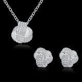 Ensembles de bijoux avec noeud d`amour en argent 
sterling s 925