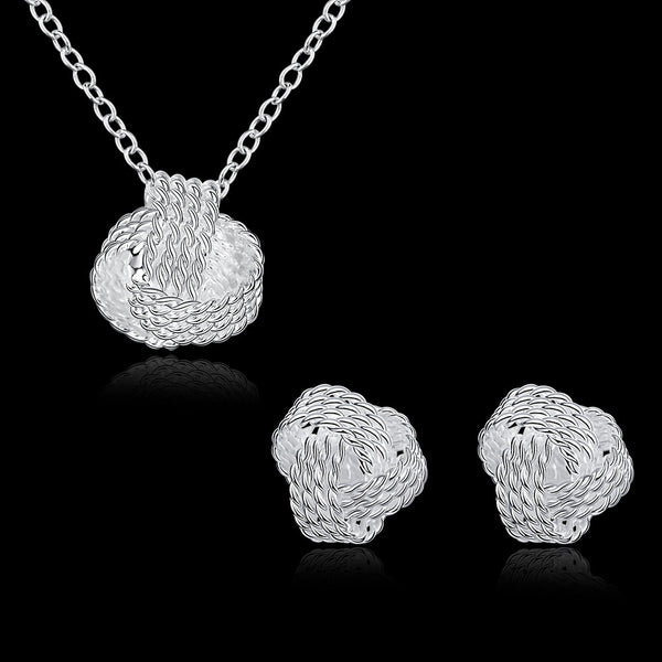 Ensembles de bijoux avec noeud d`amour en argent 
sterling s 925