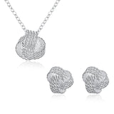 Ensembles de bijoux avec noeud d`amour en argent 
sterling s 925