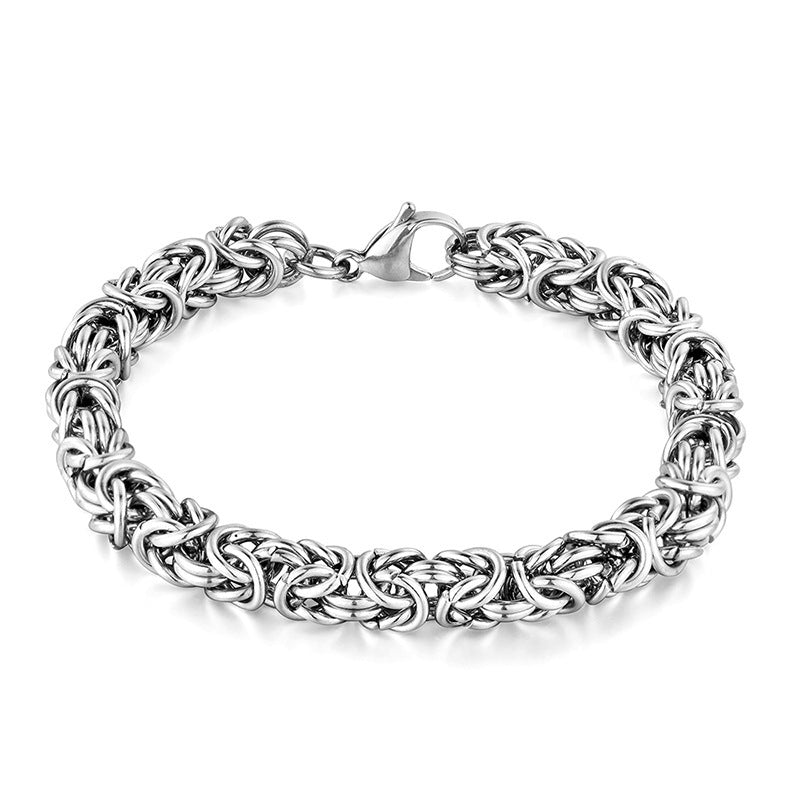 Bracelet byzantin en or 18 carats sur argent sterlingue